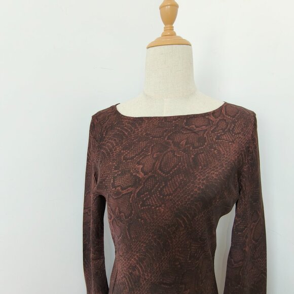 Realisation Par The Gia in Python Women Silk Maxi Dress Round Neck Long Sleeve - Picture 7 of 12